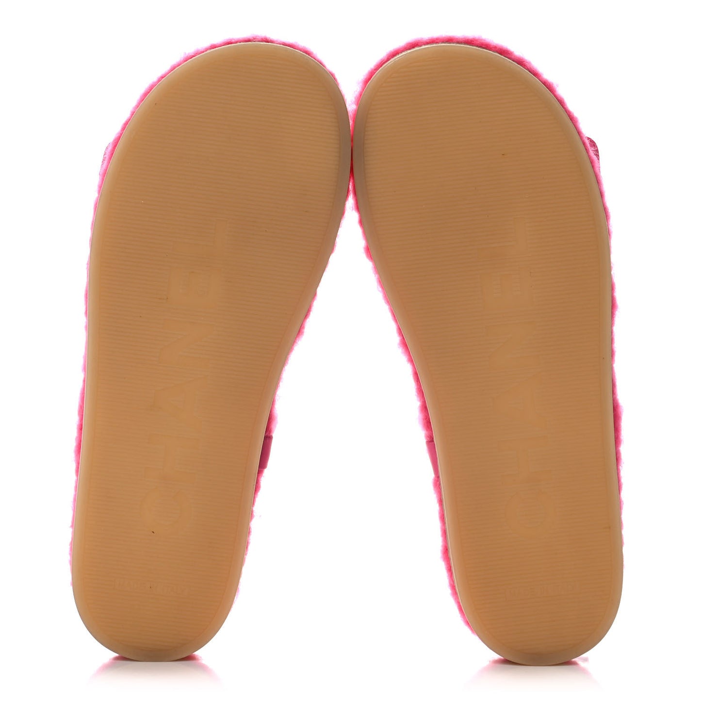 Cord Lambskin Quilted Logo Sandals 38 Pink