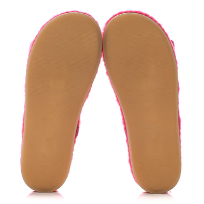 Chanel Cord Lambskin Quilted Logo Sandals 38 Pink 5 of 9