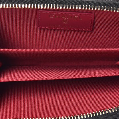 Chanel Goatskin Quilted Chanel 19 Zip Around Coin Purse Wallet Black 5 of 7
