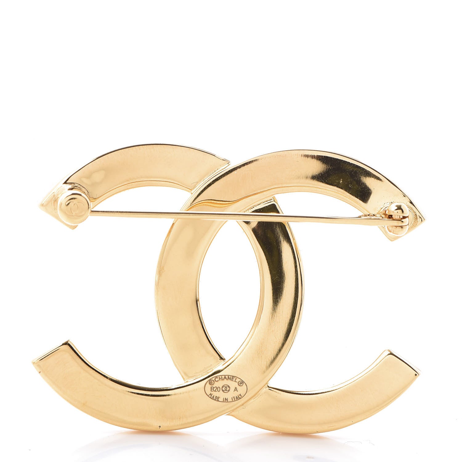 Chanel Metal Paris Button CC Large Brooch Gold 3 of 4