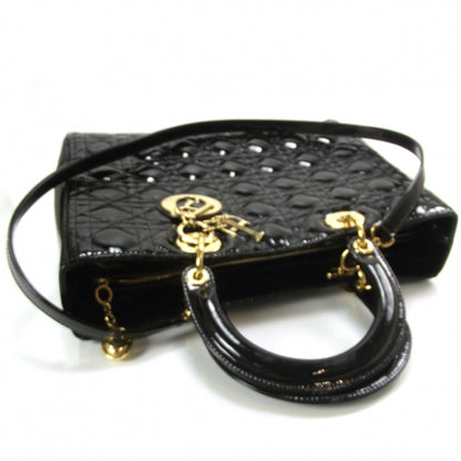 Christian Dior Patent Cannage Large Lady Dior Black 4 of 8