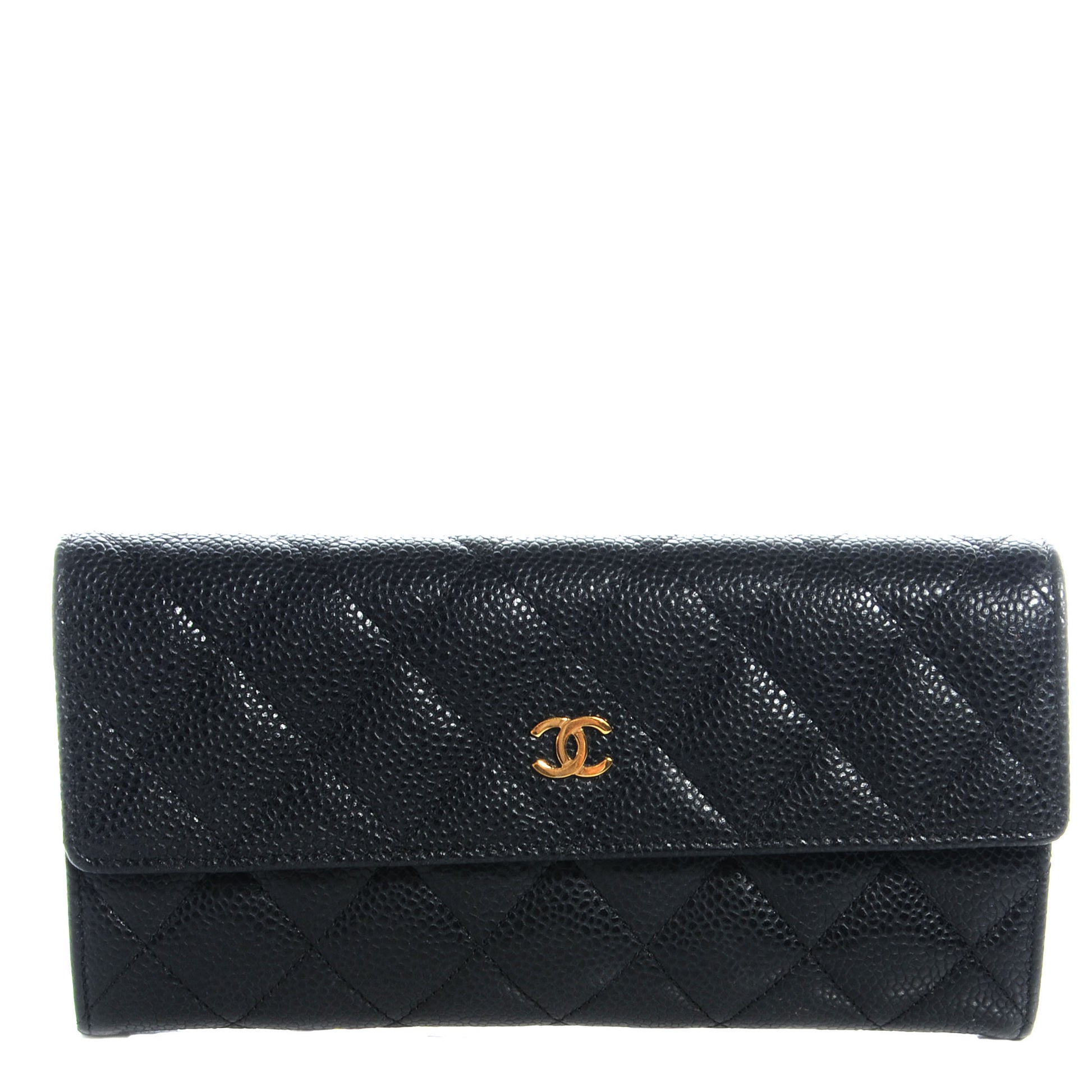 Chanel Caviar Large Gusset Flap Wallet Black 1 of 9