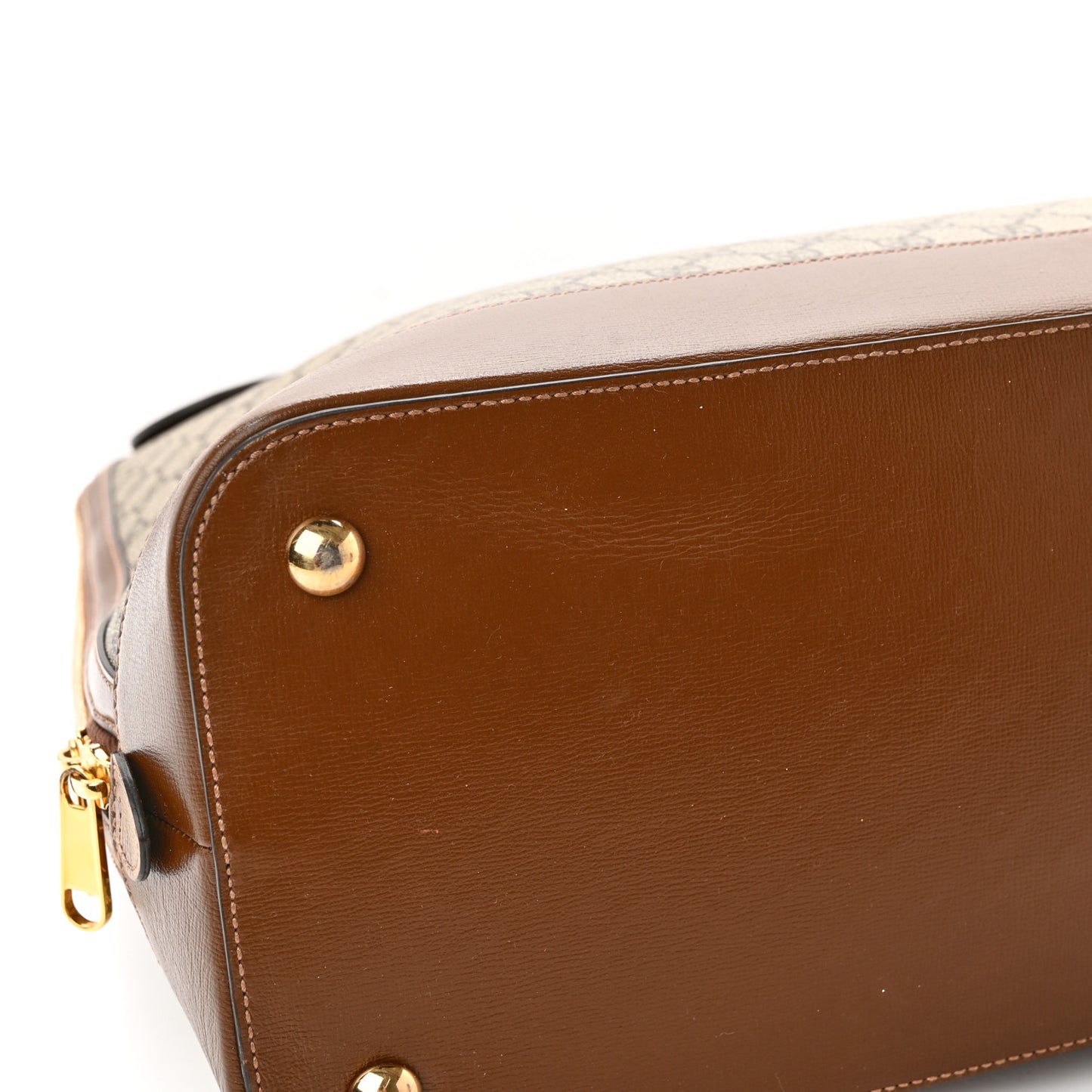 GG Supreme Monogram Azalea Calfskin Large Horsebit 1955 Duffle Bag Beige Ebony Brown Sugar