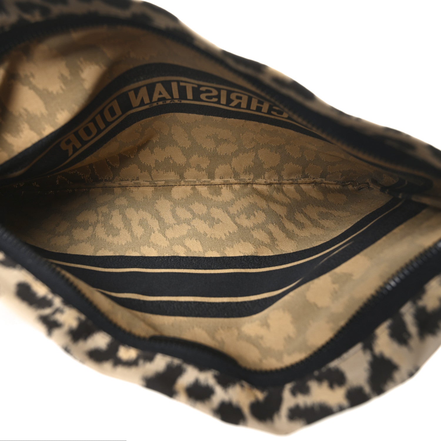 Christian Dior Canvas Embroidered Mizza Diortravel Zipped Pouch Beige Black 5 of 10