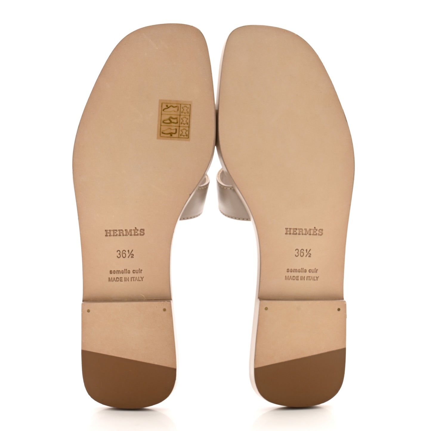 Box Calfskin Oran Sandals 36.5 Beige Mastic