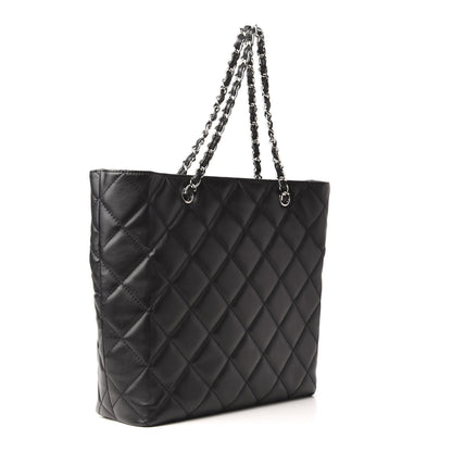 Chanel Calfskin Quilted In The Business North South Tote Black 3 of 9