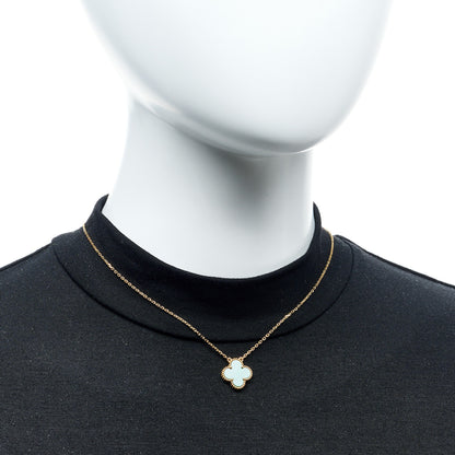 Van Cleef & Arpels 18K Yellow Gold Malachite Vintage Alhambra Pendant Necklace 2 of 7
