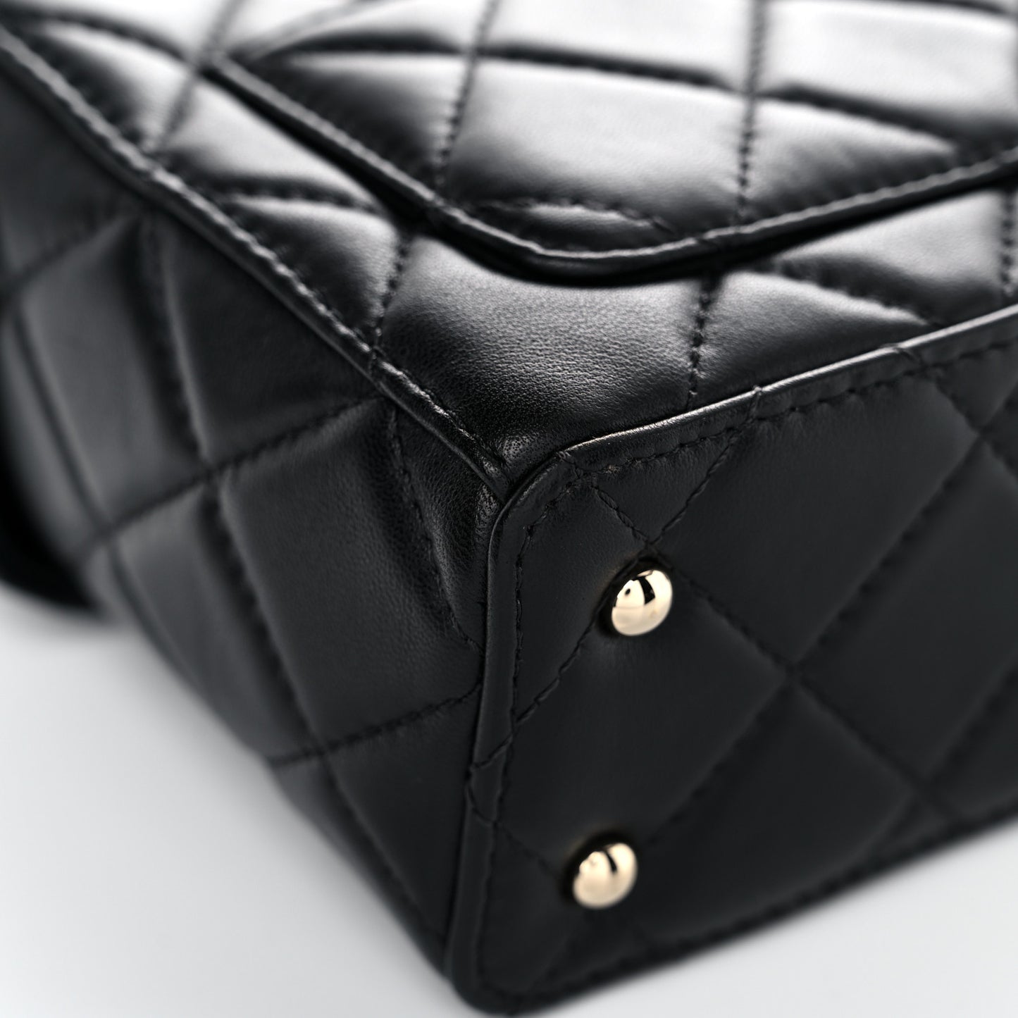 Lambskin Quilted Small Box Bag Black