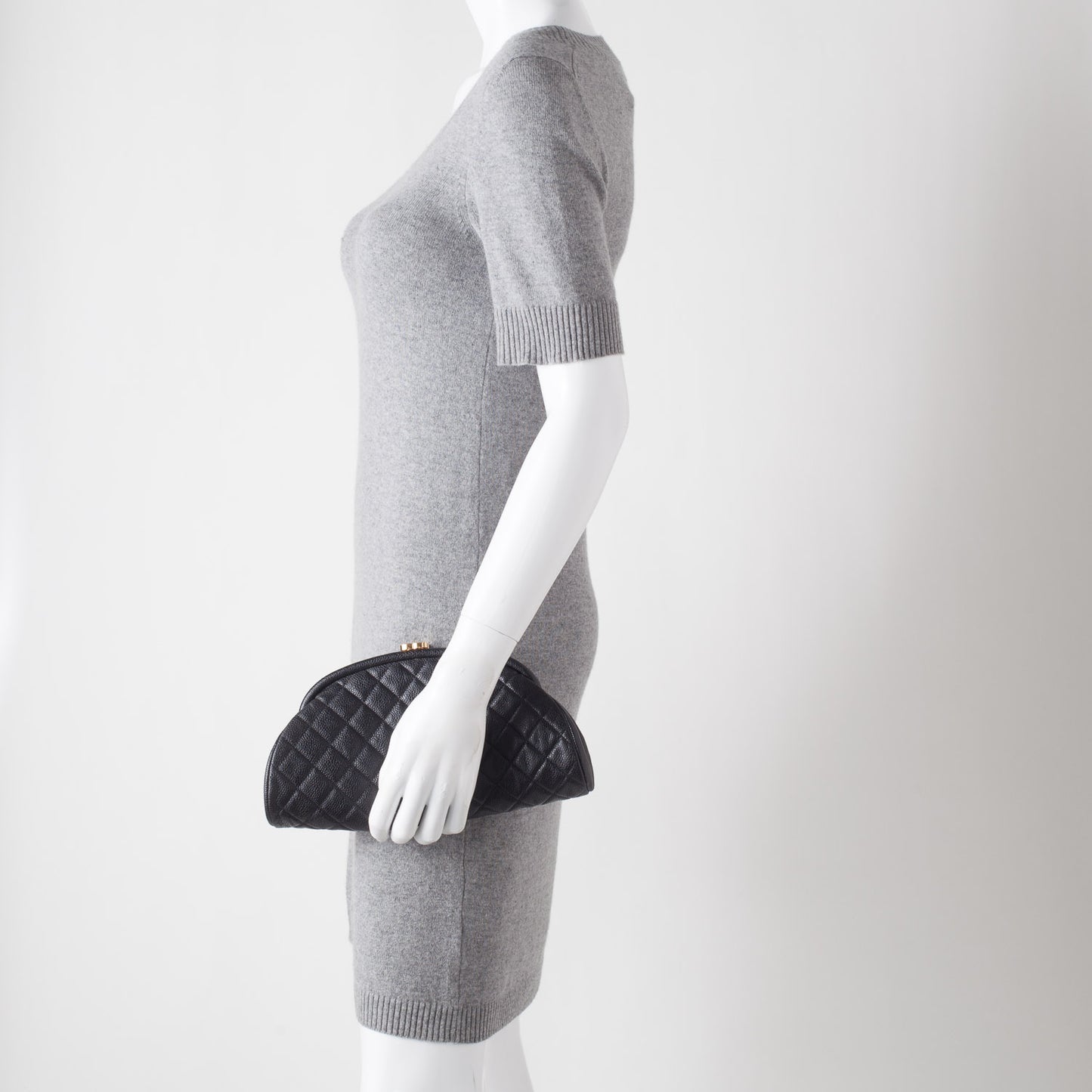 Caviar Quilted Timeless Clutch Black