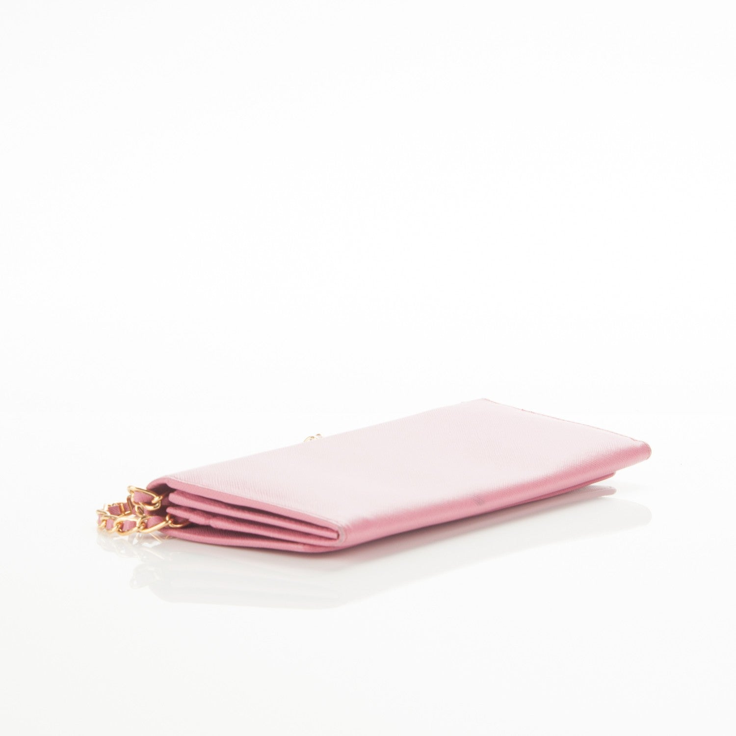 Prada Saffiano Metal Oro Chain Wallet Begonia 4 of 6