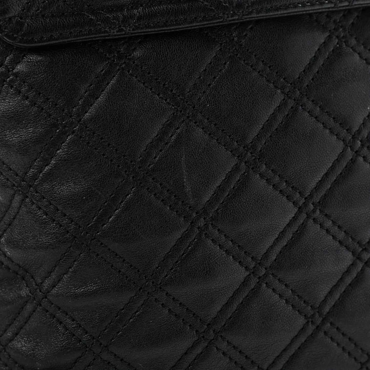 Lambskin Quilted The Large Single Flap Black