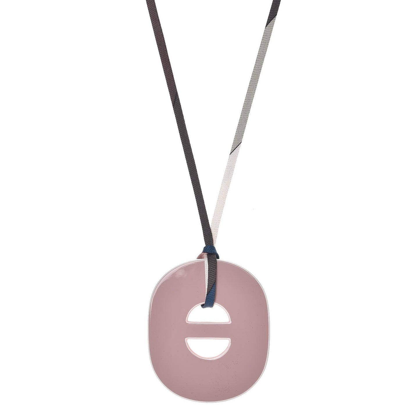 Lacquered Wood Fidelio Pigment Necklace Rose Cameo Blanc Argile