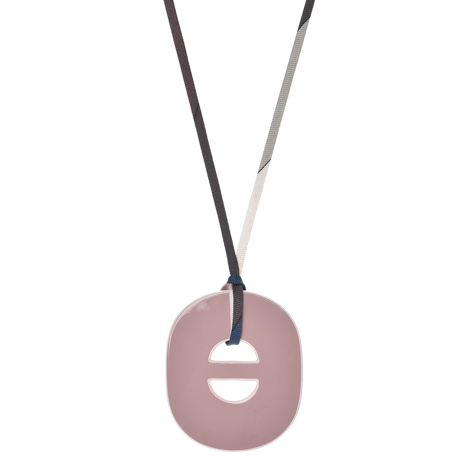 Hermes Lacquered Wood Fidelio Pigment Necklace Rose Cameo Blanc Argile 1 of 4