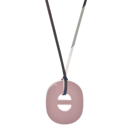 Hermes Lacquered Wood Fidelio Pigment Necklace Rose Cameo Blanc Argile 1 of 4