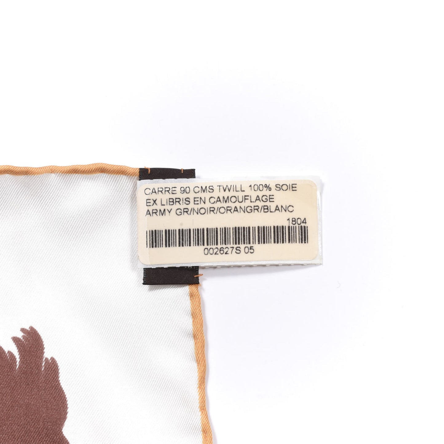 Silk Ex Libris En Camouflage Scarf 90 Army Green Black Orange White