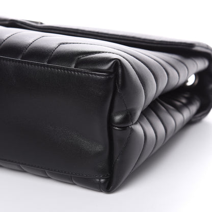 Saint Laurent Calfskin Y Quilted Monogram Medium Loulou Chain Satchel Black 10 of 11