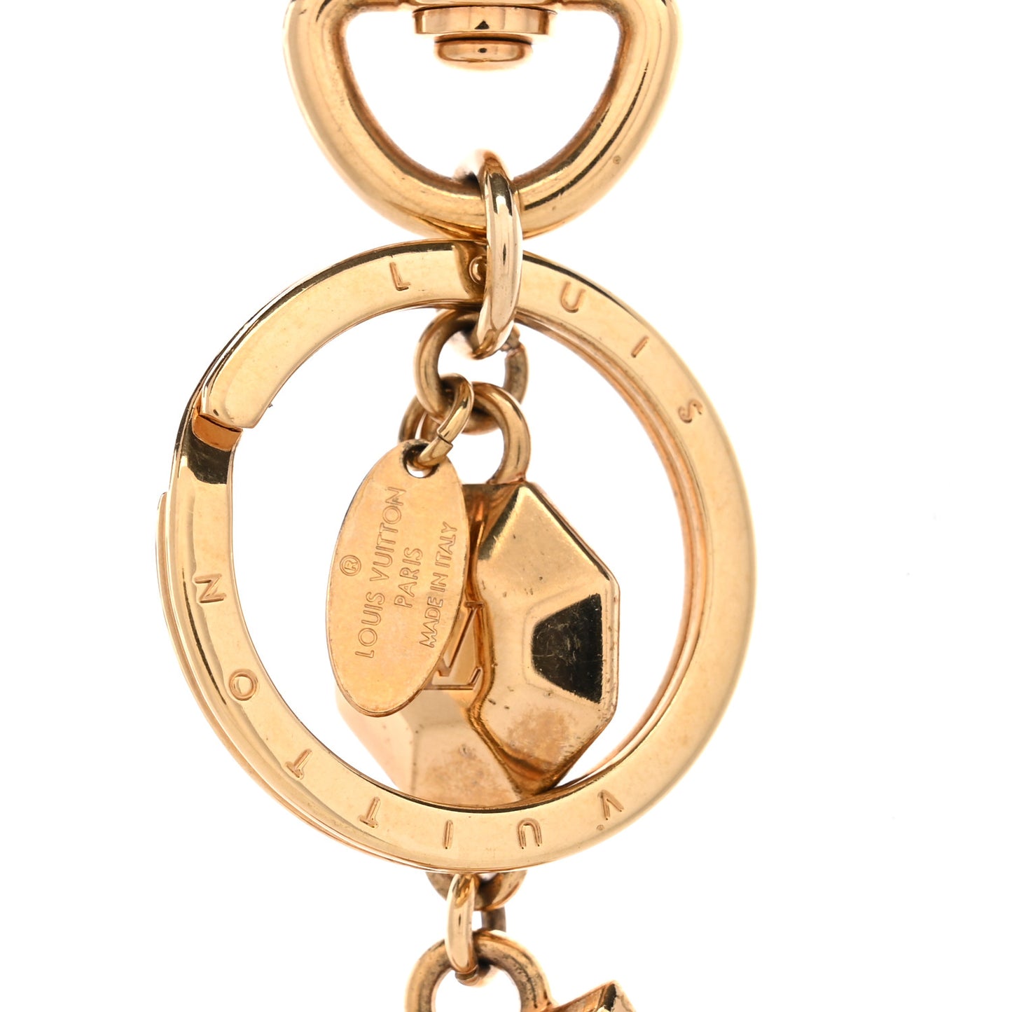 LV Facettes Bag Charm Key Holder Gold