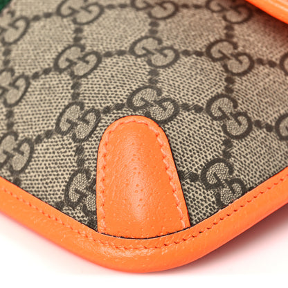 Gucci GG Supreme Monogram Web Small Ophidia Belt Bag Beige Ebony Orange Fluo 10 of 10