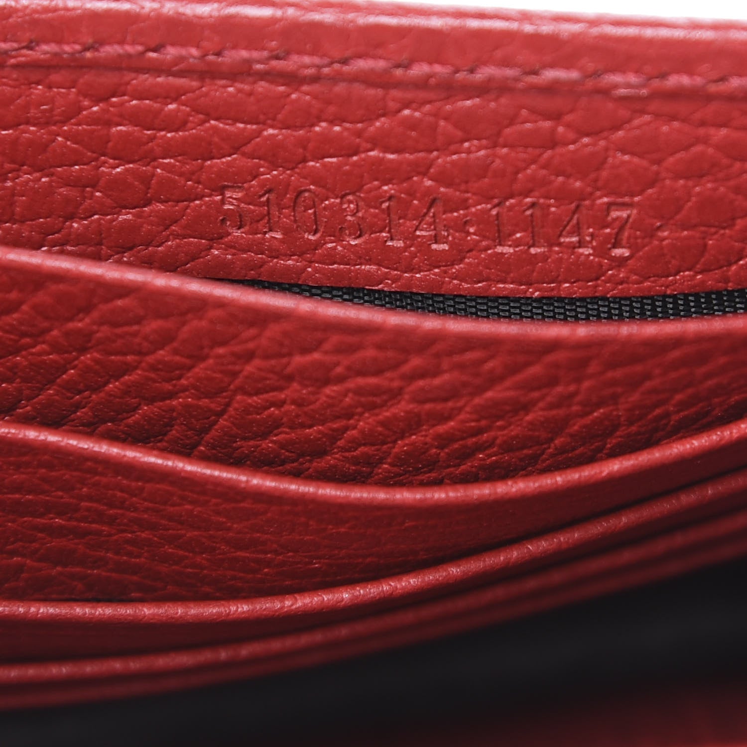 Gucci Dollar Calfskin Interlocking G Chain Wallet Red 6 of 11