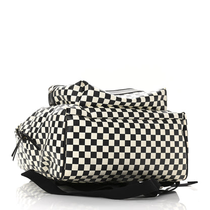 Saint Laurent Calfskin Checked Print Hunting Backpack Black White 4 of 11