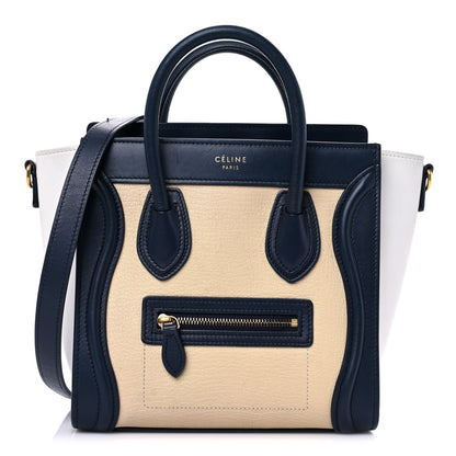 Celine Drummed Calfskin Nano Tri-Color Luggage Firefly 1 of 13