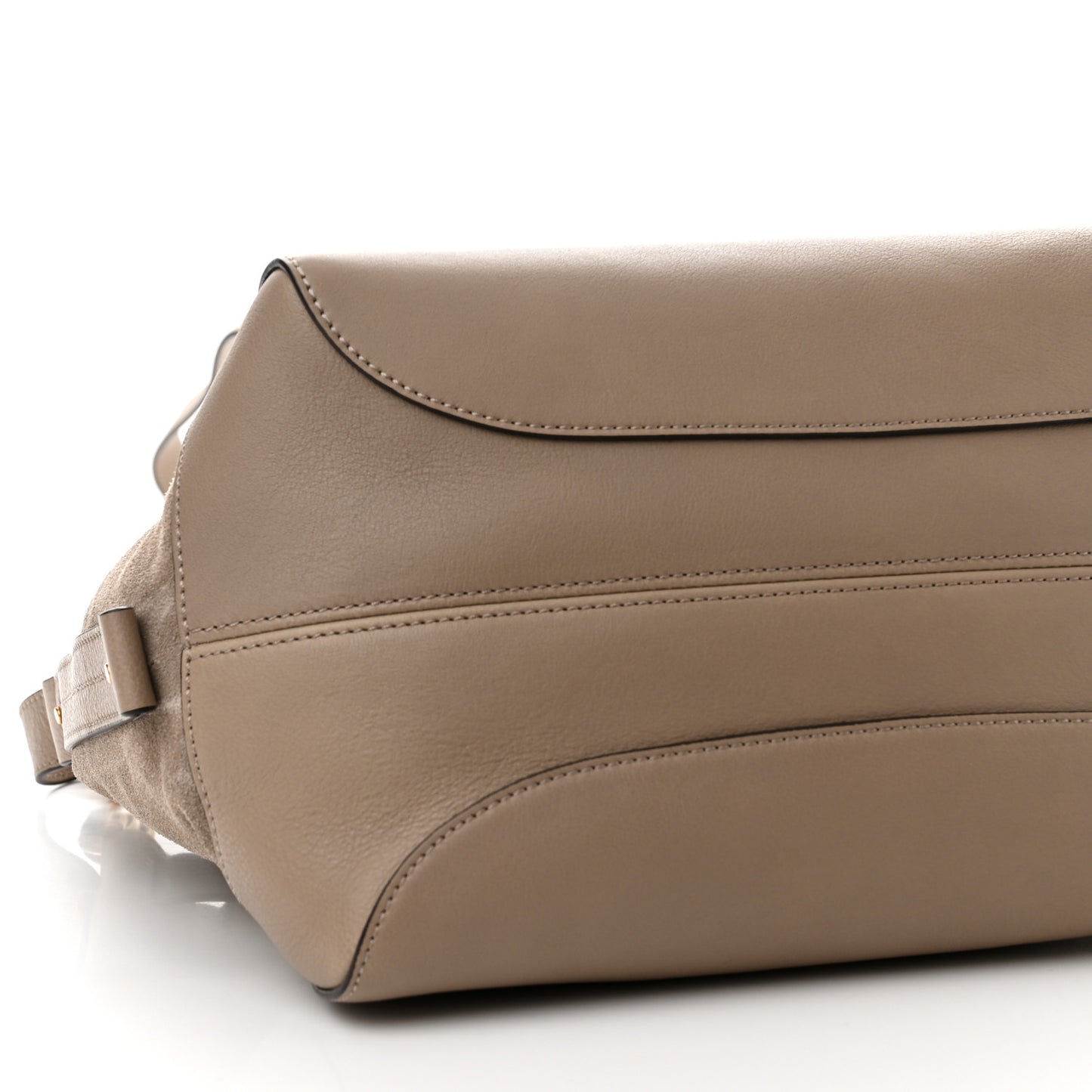 Suede Calfskin Medium Owen Bucket Bag Motty Grey