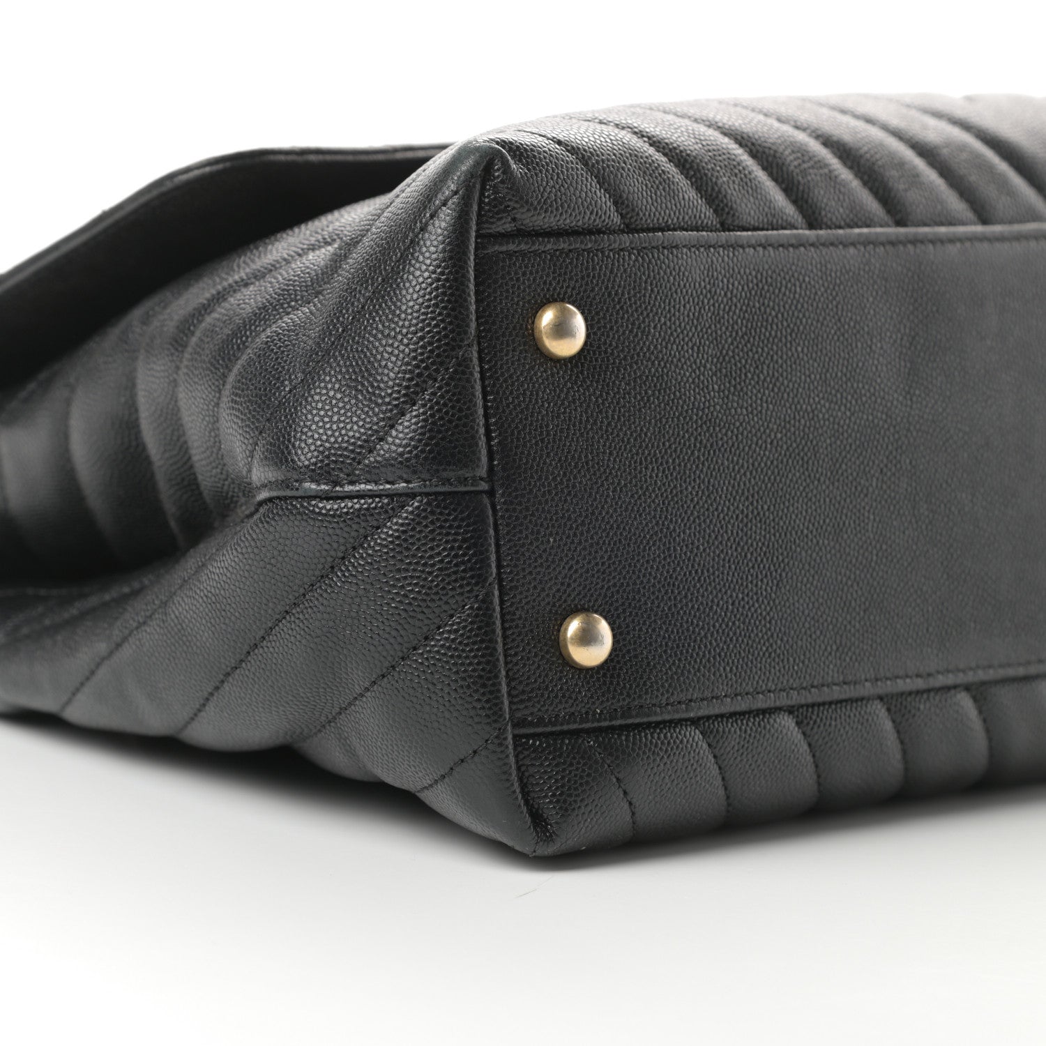 Chanel Caviar Chevron Quilted Medium Coco Handle Flap Black 9 of 15