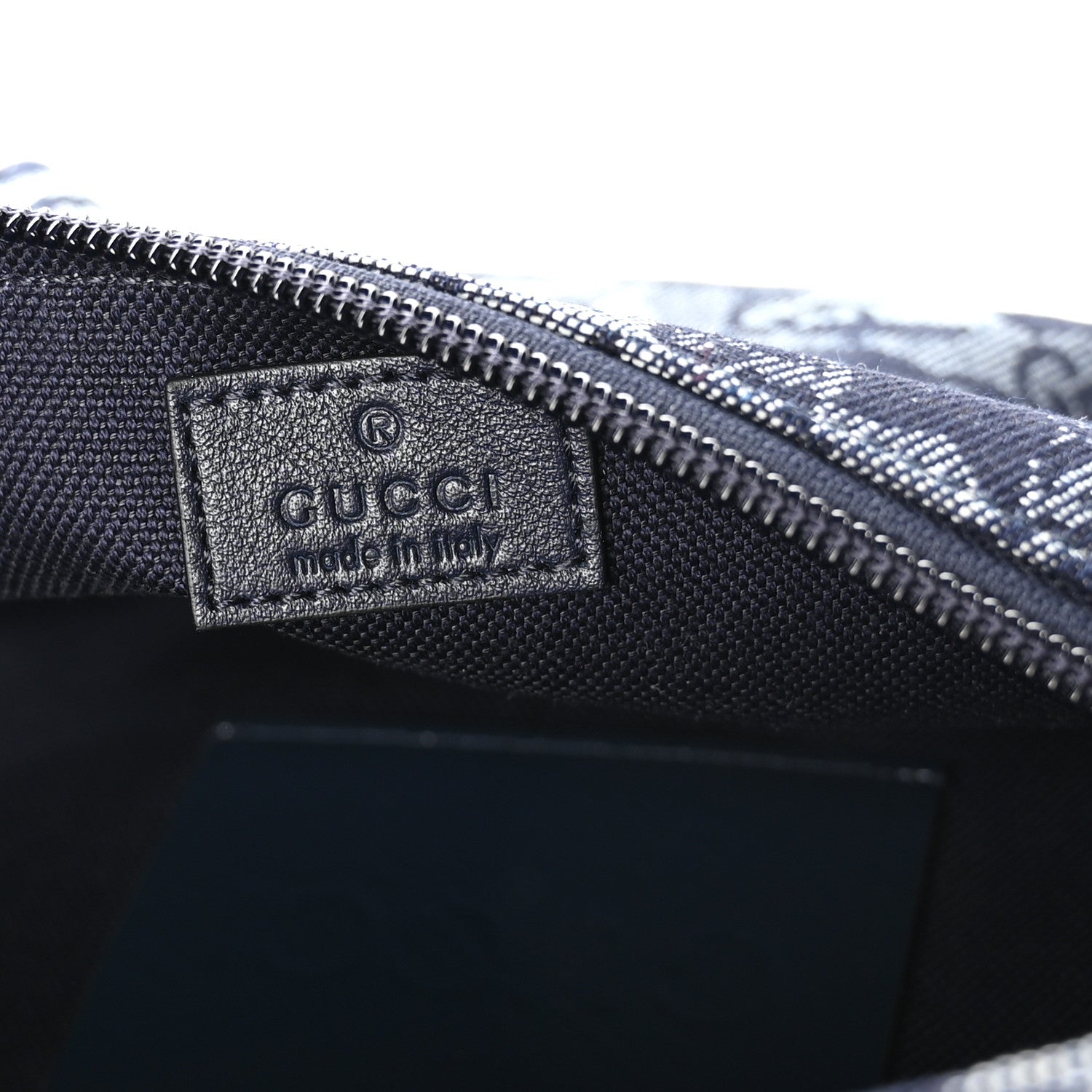 Gucci Denim GG Monogram Camouflage Belt Bag Blue 5 of 9
