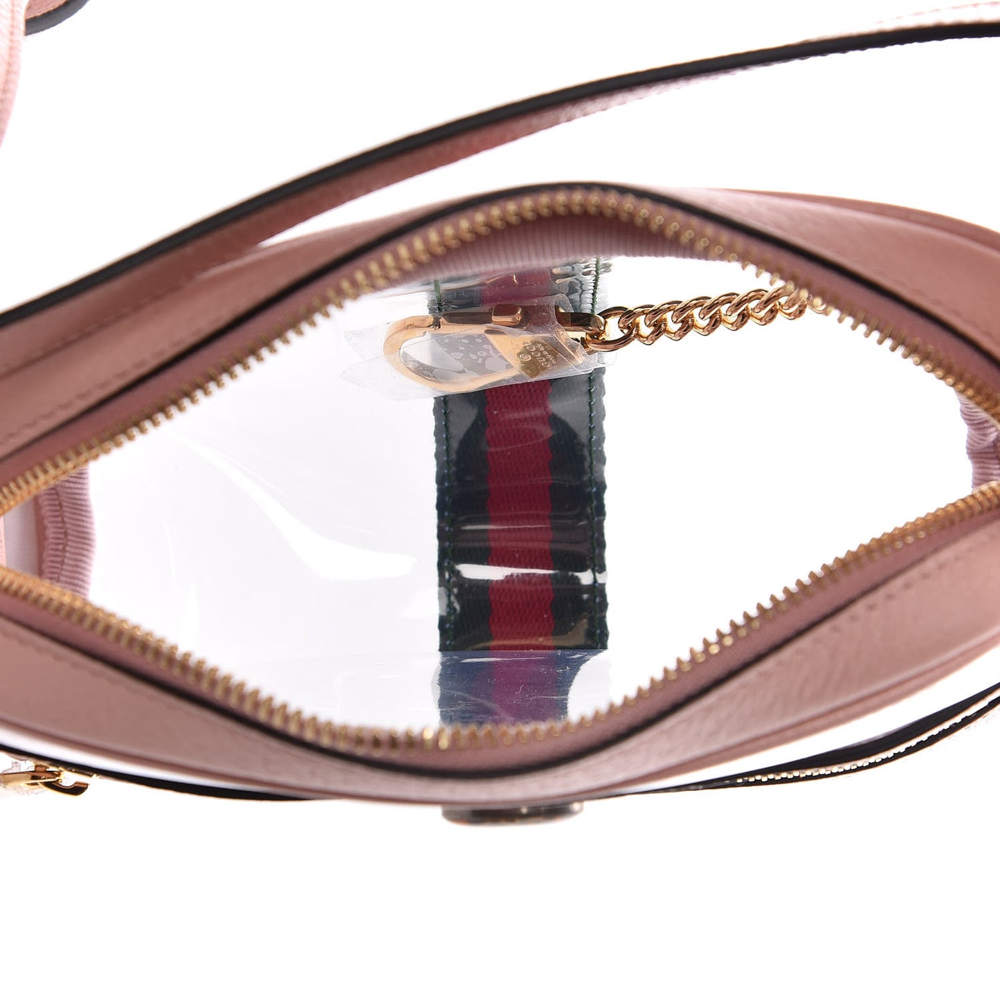 Vinyl Web Mini Ophidia Transparent Shoulder Bag Perfect Pink