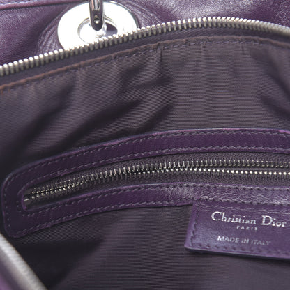 Christian Dior Lambskin Cannage Medium Granville Tote Purple 11 of 20