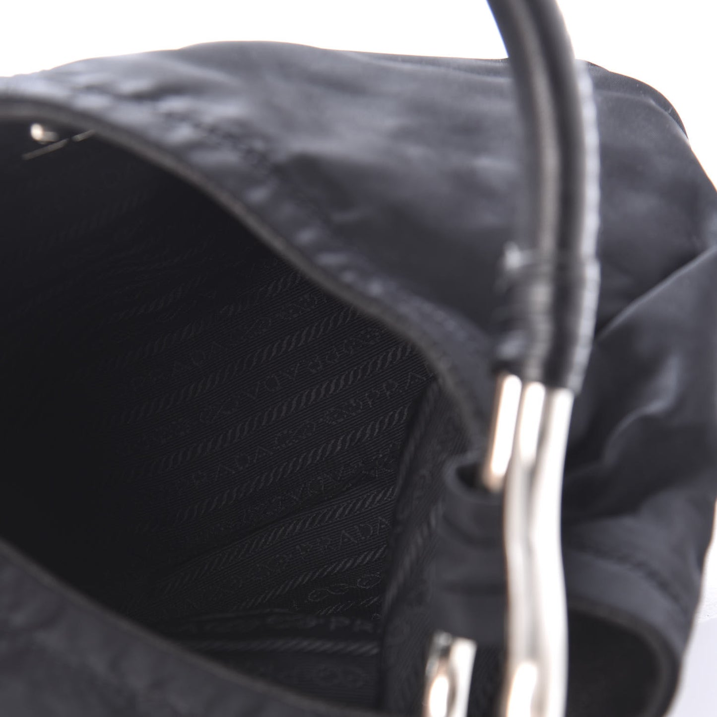 Tessuto Nylon Vitello Hobo Black