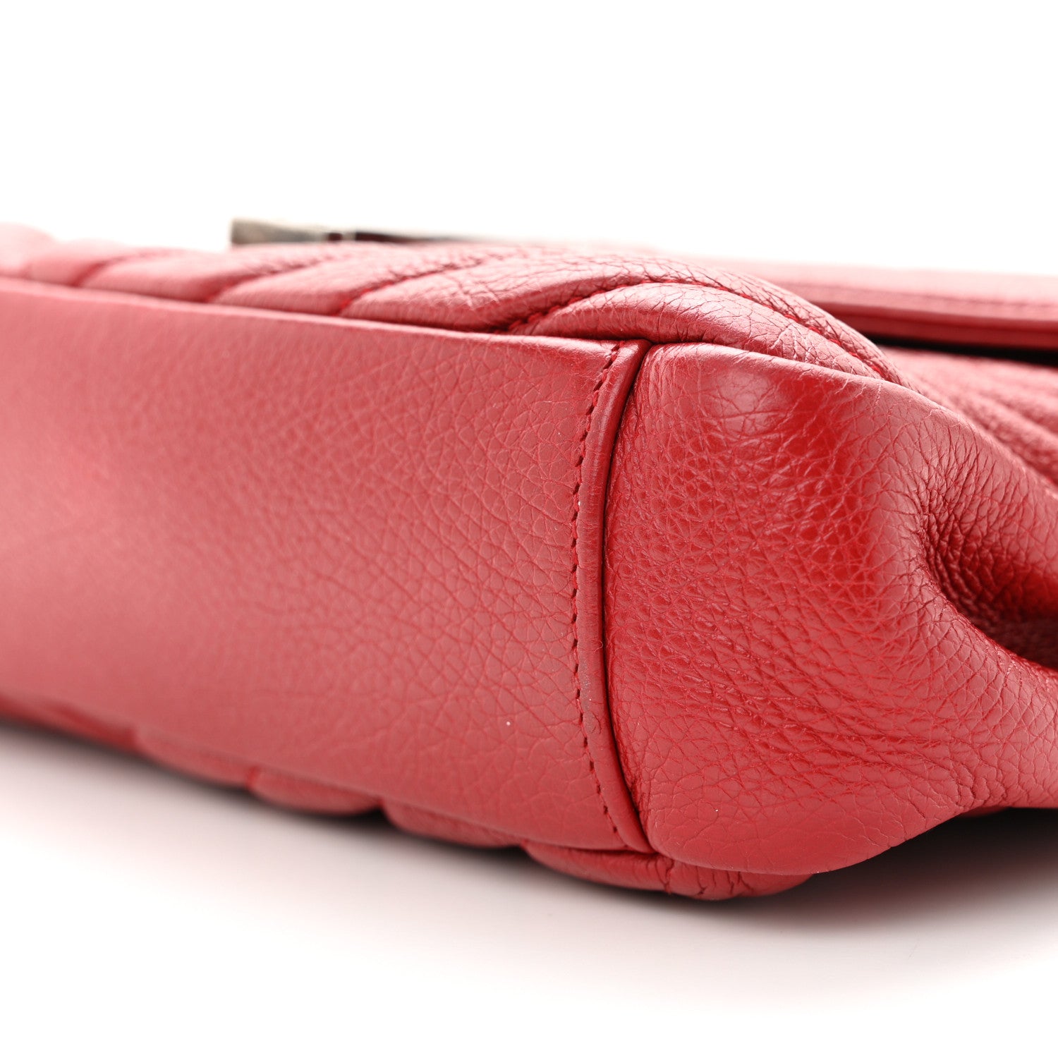 Saint Laurent Sheepskin Matelasse Chevron Monogram Medium College Bag Rouge 10 of 12