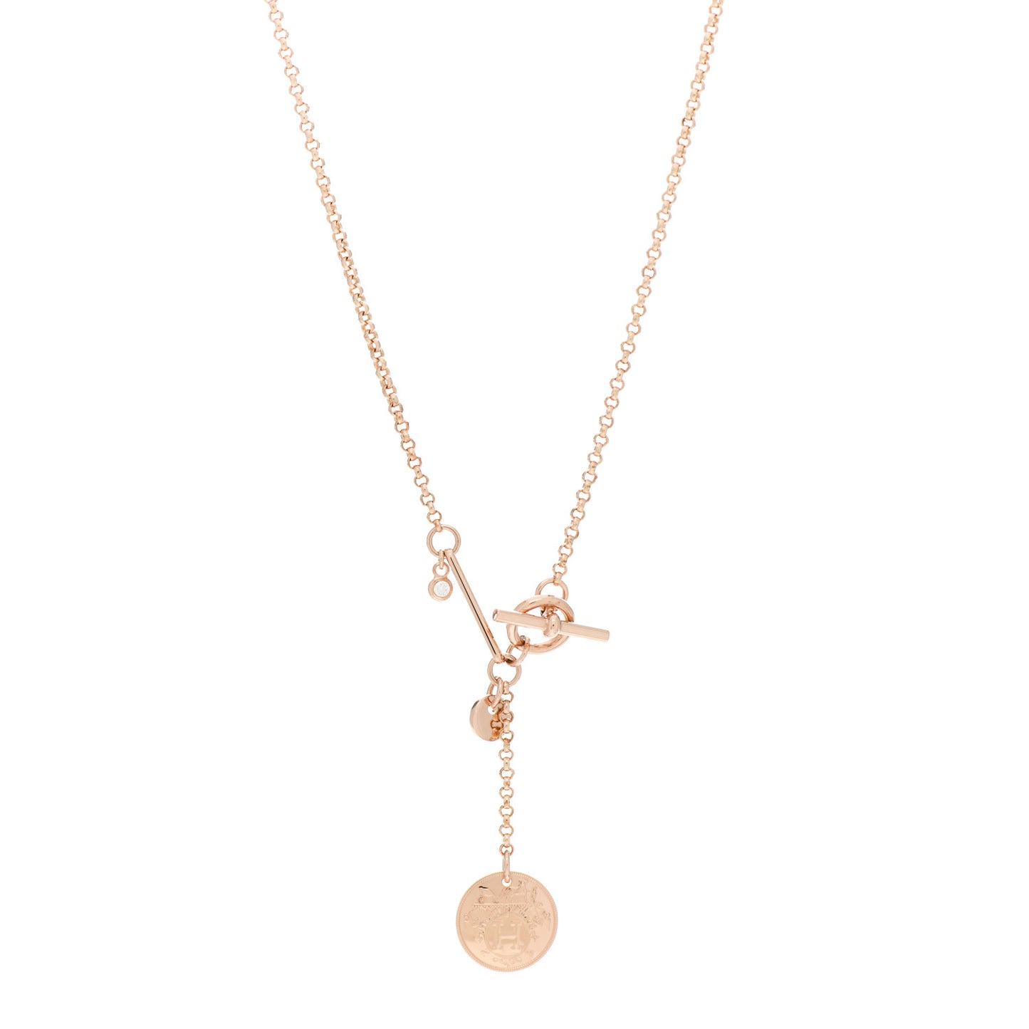 18K Rose Gold Diamond PM Ex-Libris Pendant Necklace