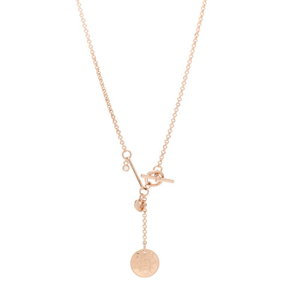 Hermes 18K Rose Gold Diamond PM Ex-Libris Pendant Necklace 1 of 5