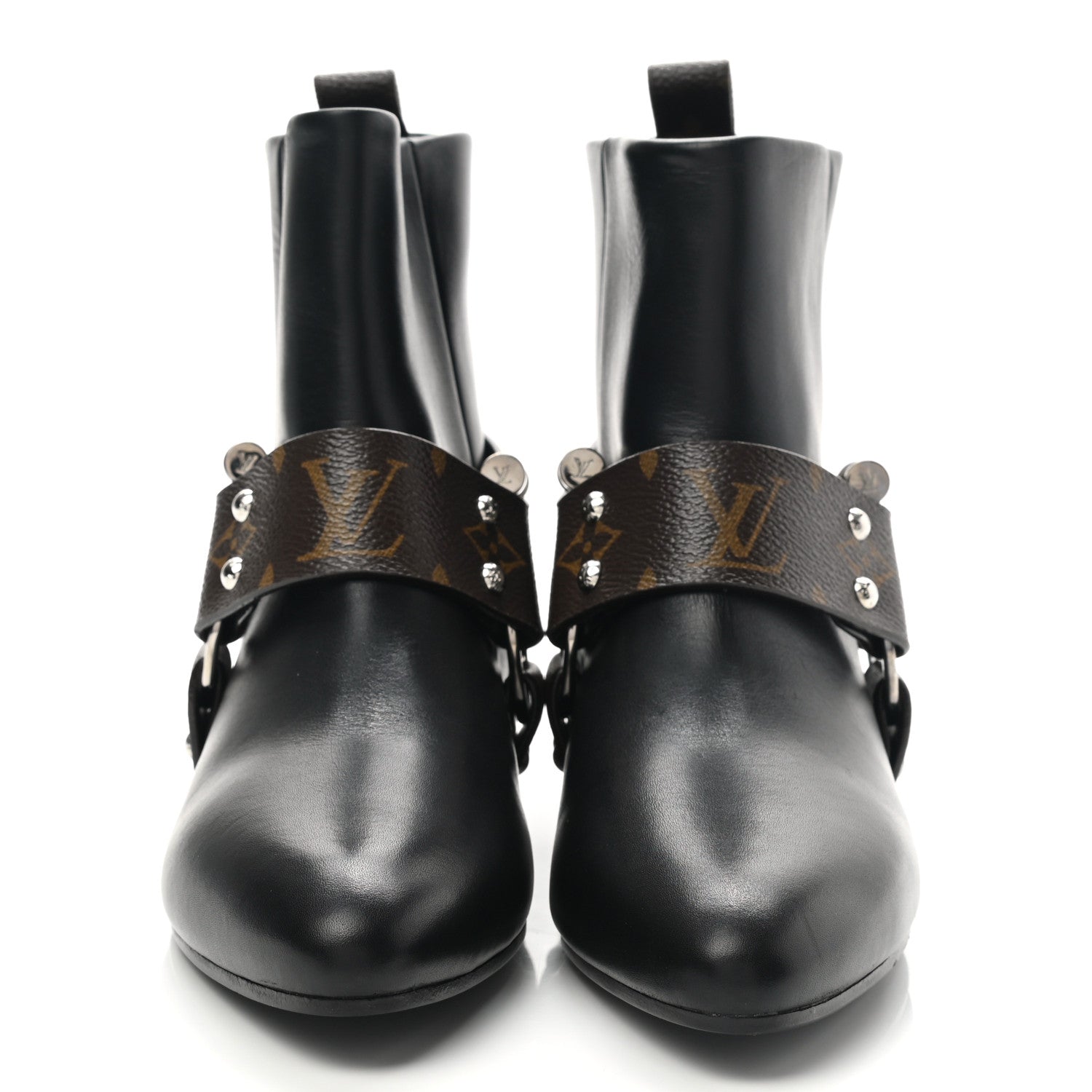 Louis Vuitton Calfskin Monogram Rhapsody Ankle Boots 36.5 Black 2 of 10