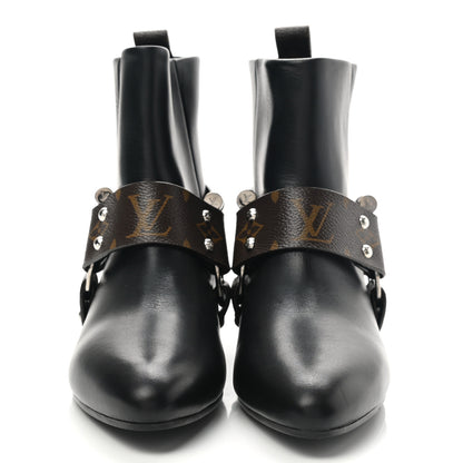 Louis Vuitton Calfskin Monogram Rhapsody Ankle Boots 36.5 Black 2 of 10