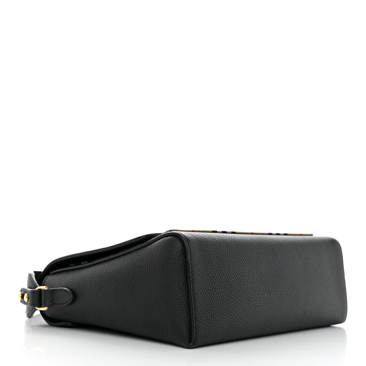 Grainy Calfskin Vintage Check Note Crossbody Bag Black