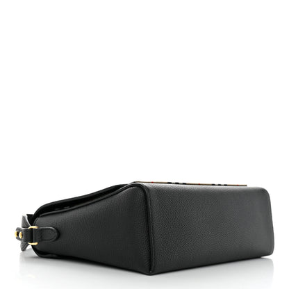 Burberry Grainy Calfskin Vintage Check Note Crossbody Bag Black 4 of 9