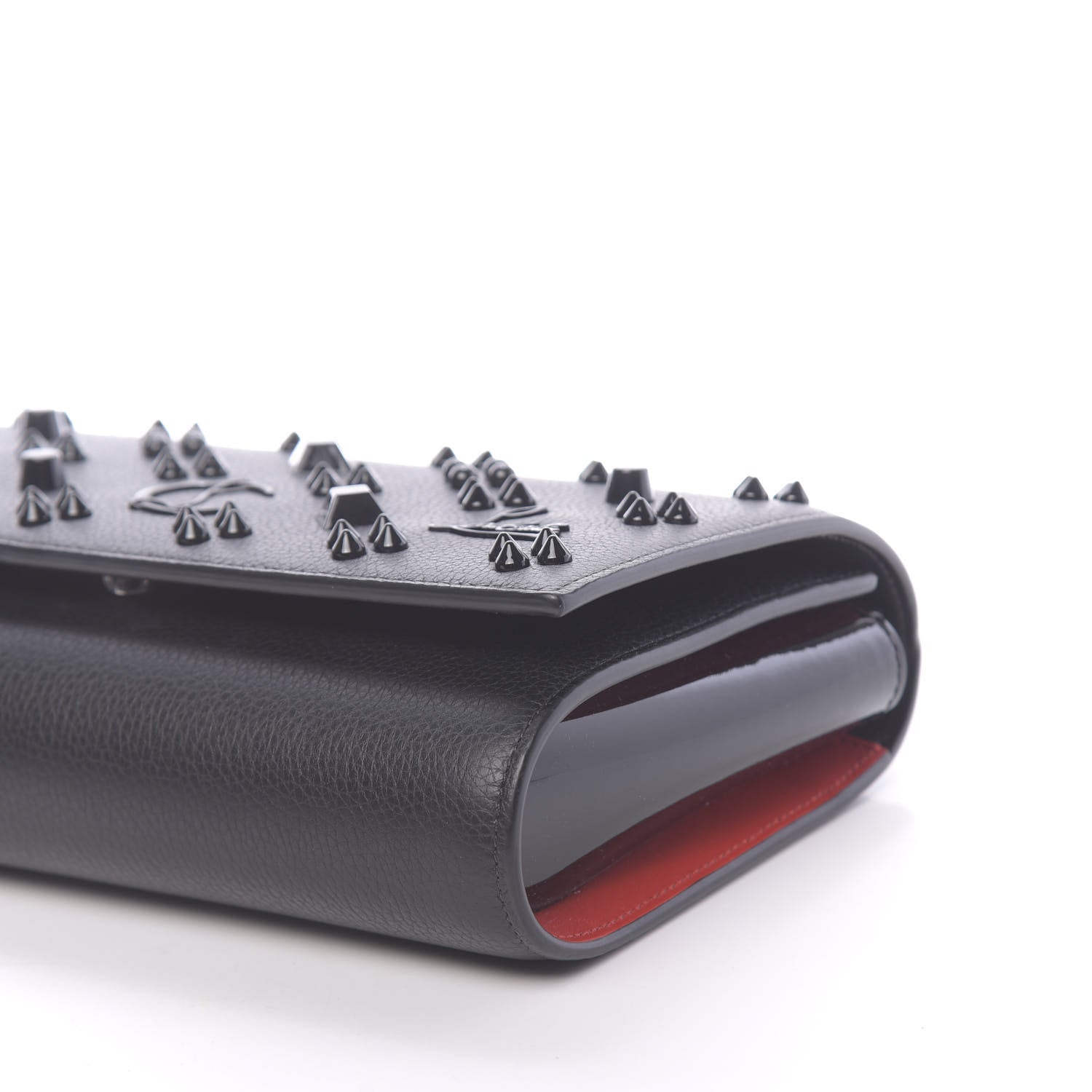 Christian Louboutin Calfskin Spikes Loubinthesky Paloma Clutch Black 7 of 12