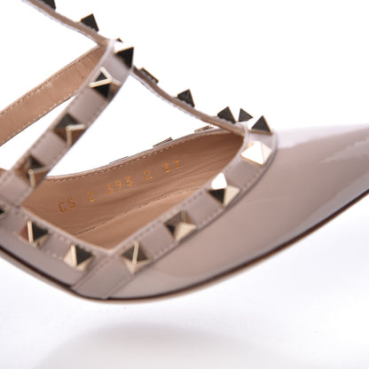 Valentino Garavani Patent Nappa Rockstud Ankle Strap 100mm Pumps 37 Poudre 8 of 8