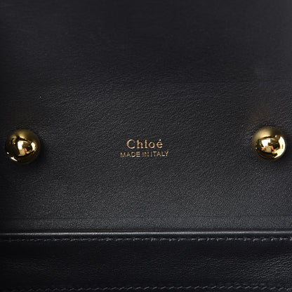 Chloe Calfskin Crocodile Embossed Small Aby Lock Full Blue 6 of 9