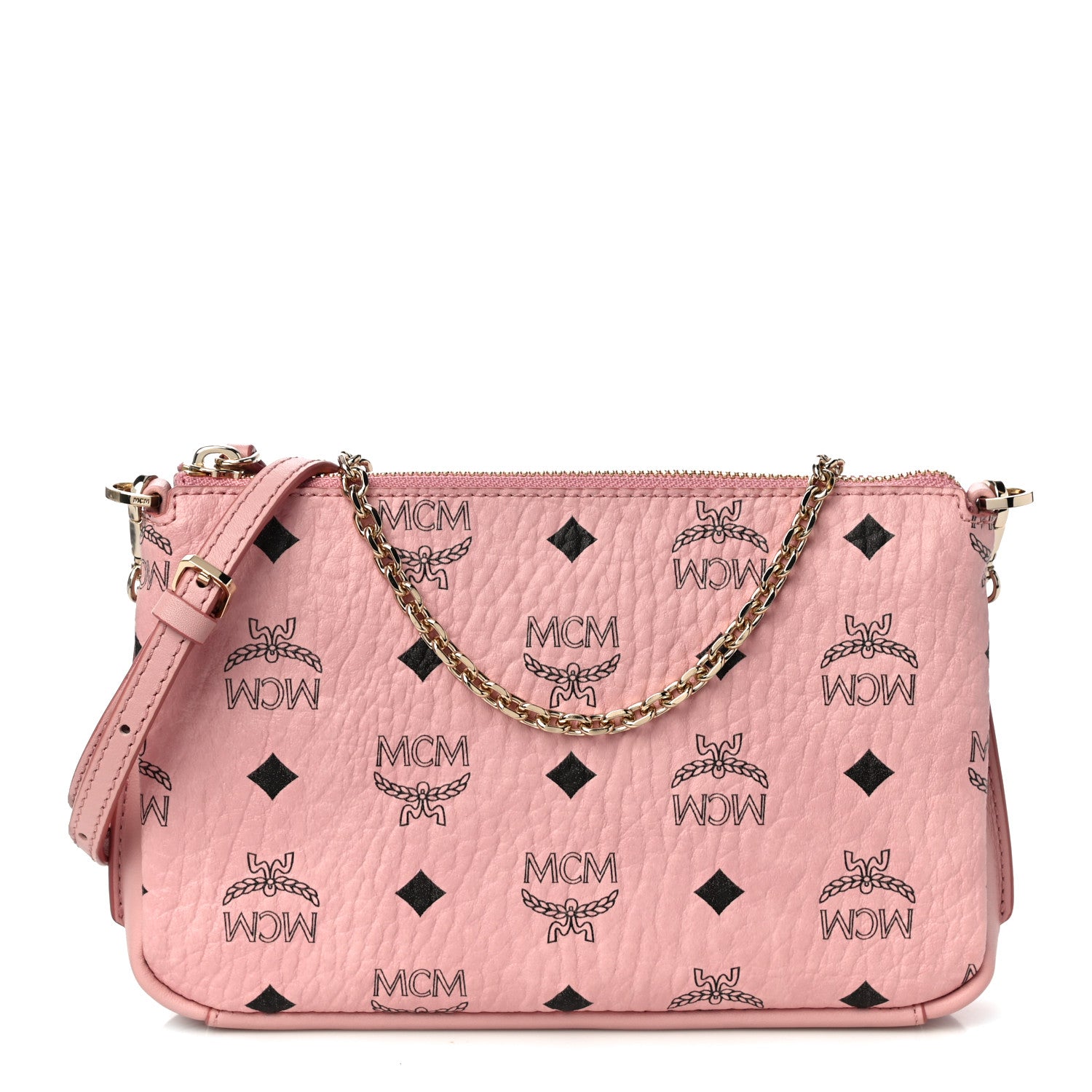 MCM Visetos Medium Millie Zip Crossbody Bag Soft Pink 1 of 10