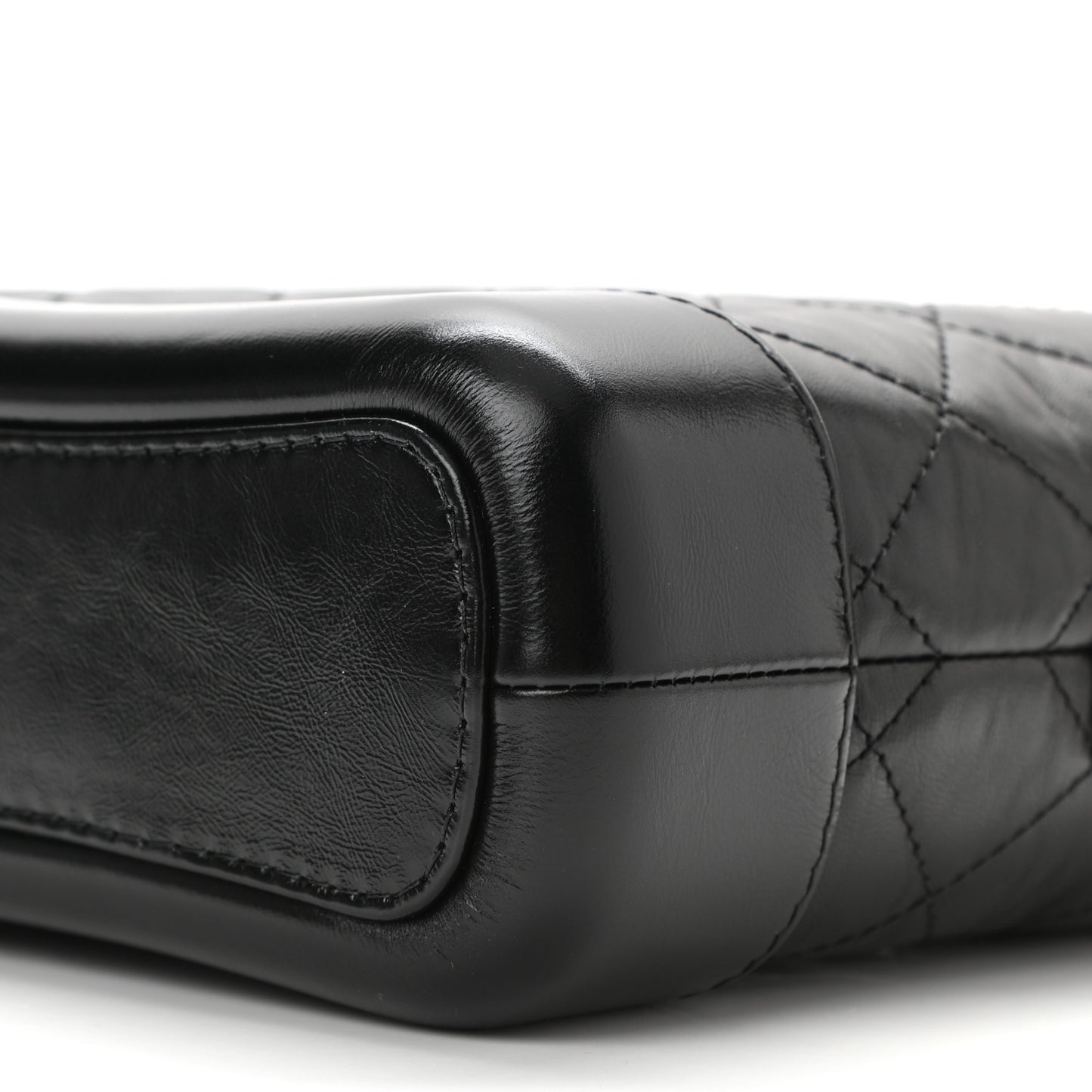 Aged Calfskin Quilted Small Gabrielle Hobo Black