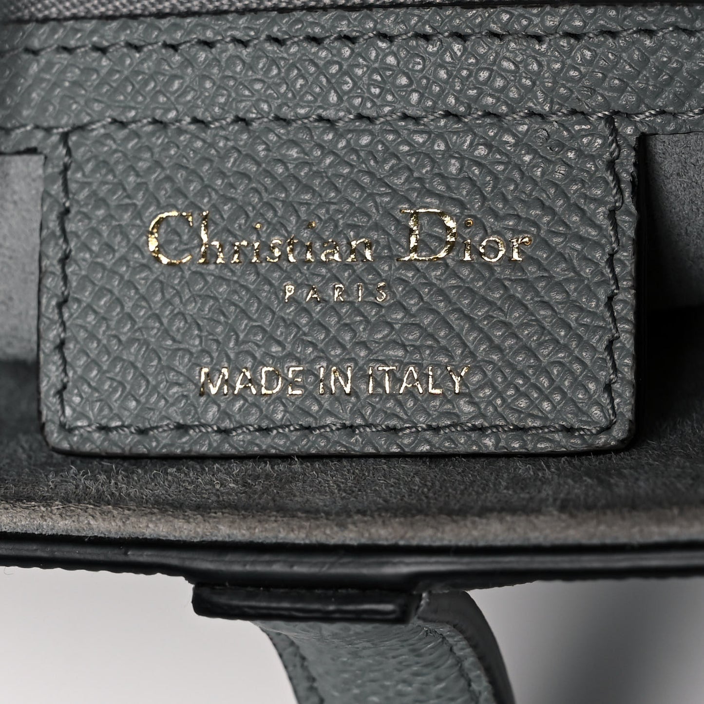 Grained Calfskin Saddle Bag Grey