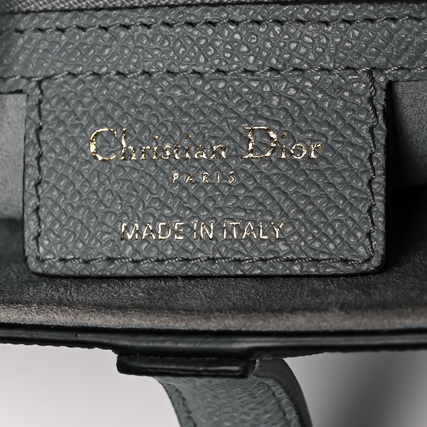 Christian Dior Grained Calfskin Saddle Bag Grey 6 of 11