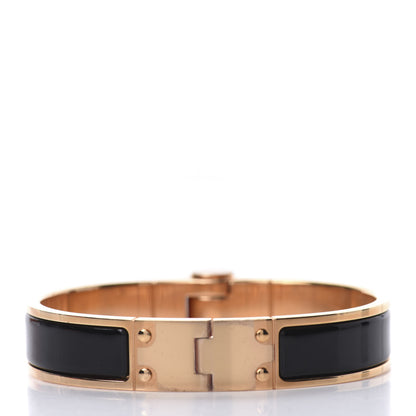 Hermes Enamel Charniere Uni Narrow Hinged Bracelet S Black 3 of 5