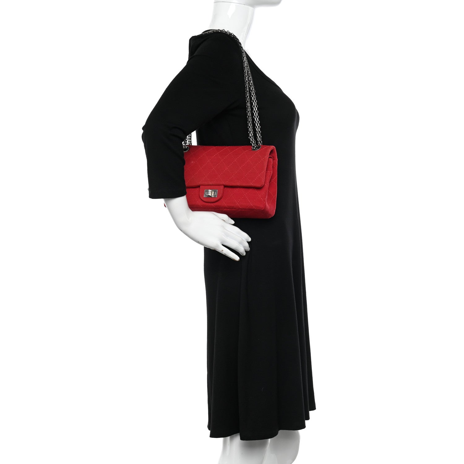 Chanel Jersey Quilted 2.55 Reissue East West Flap Red 2 of 14