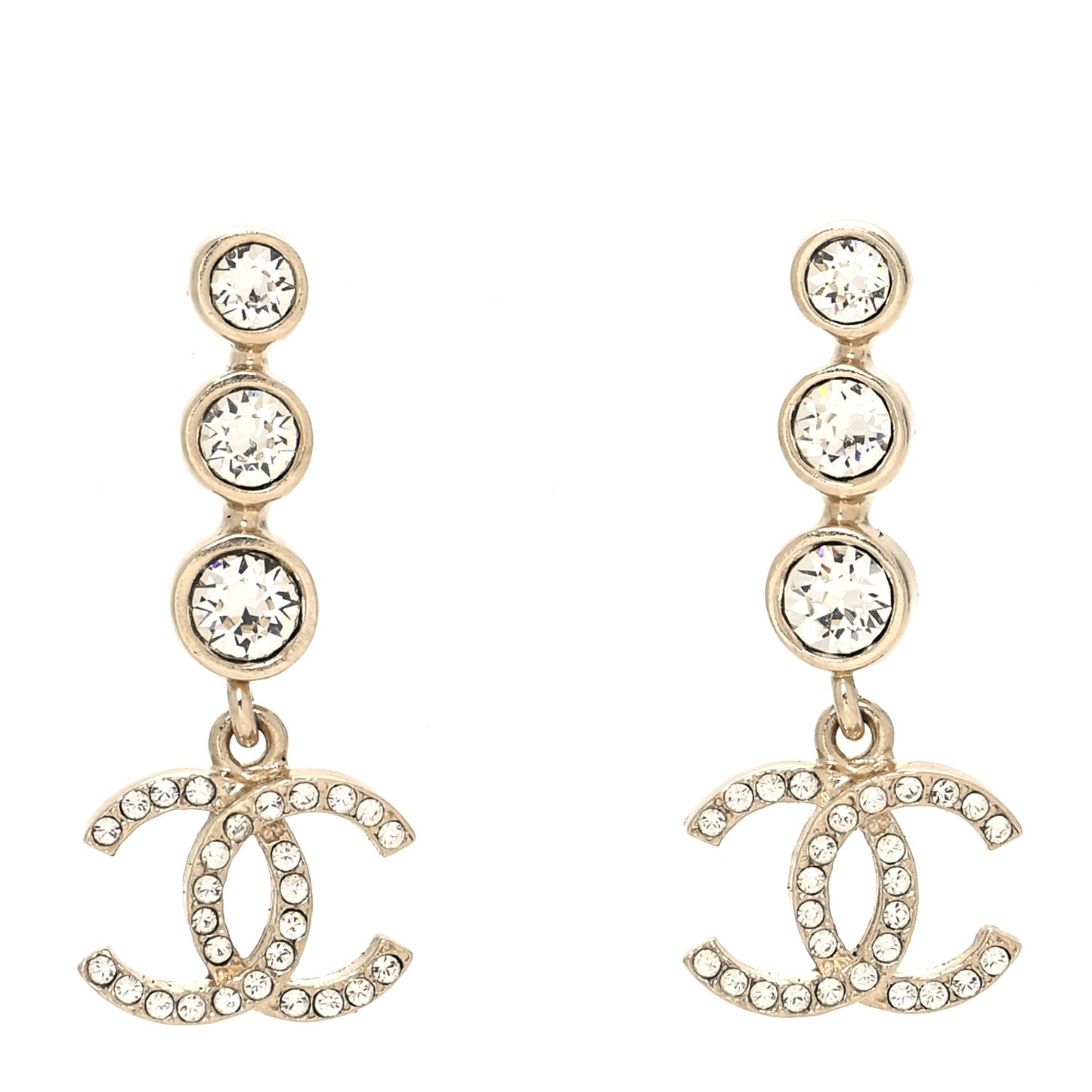 CC Crystal Drop Earrings Gold