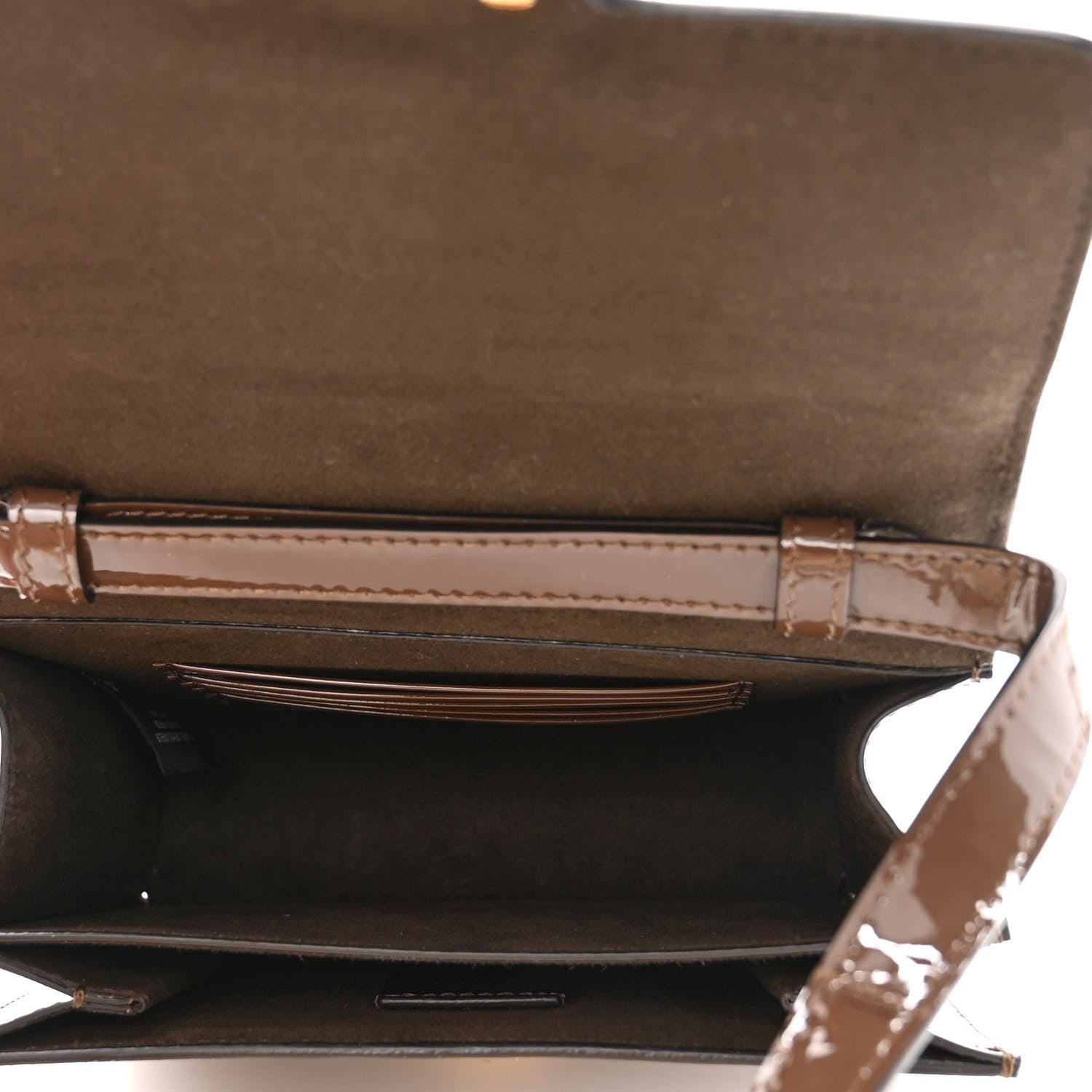 Fendi Vitello Vernice Mou Karligraphy Crossbody Bag Ebano 5 of 10