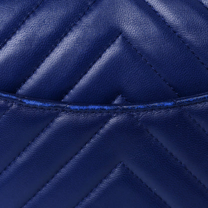 Chanel Lambskin Chevron Quilted Mini Rectangular Flap Blue 10 of 10